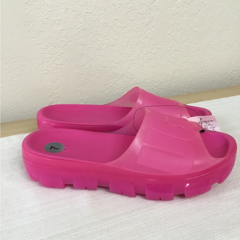 UGG Pink Chunky Slide Sandals size 7 - Picture 3 of 6